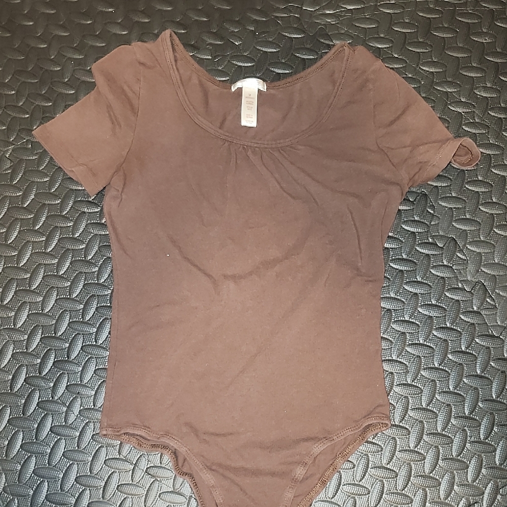 Ambiance Apparel Brown Short Sleeve Bodysuit